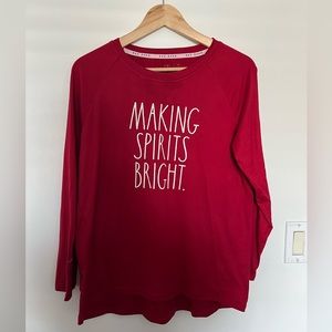 Rae Dunn Christmas Pj Set “Making Spirits Bright” Size: Small
